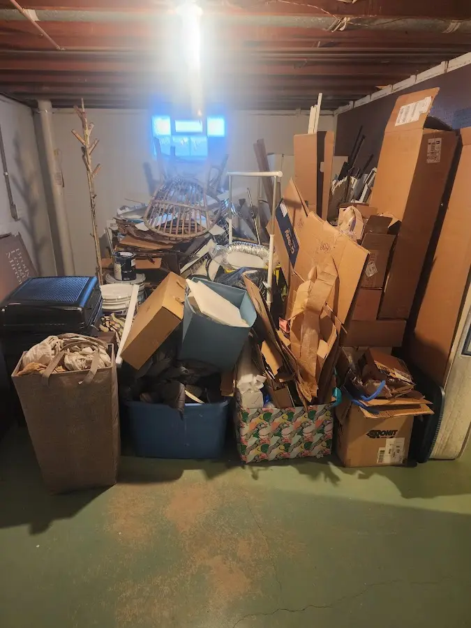 Roll-off dumpster container at job site for 4 Yard Dumpster Rental in North Providence